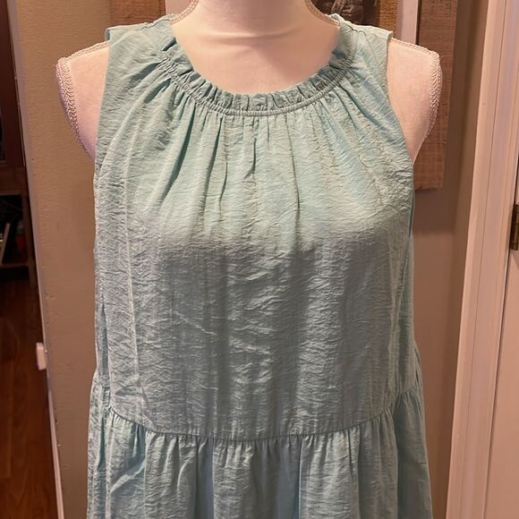 Loft Tiered Swing Dress- Seafoam - Picture 7 of 10